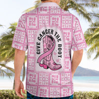 Give Cancer The Boot Pink Cowgirl Hawaiian Shirt Hawaiian Paniolo Mixed Quilt Pattern Style LT9 - Polynesian Pride