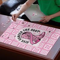 Give Cancer The Boot Pink Cowgirl Puzzle Hawaiian Paniolo Mixed Quilt Pattern Style LT9 - Polynesian Pride