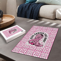 Give Cancer The Boot Pink Cowgirl Puzzle Hawaiian Paniolo Mixed Quilt Pattern Style LT9 - Polynesian Pride