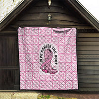 Give Cancer The Boot Pink Cowgirl Quilt Hawaiian Paniolo Mixed Quilt Pattern Style LT9 - Polynesian Pride