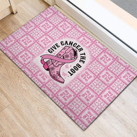 Give Cancer The Boot Pink Cowgirl Rubber Doormat Hawaiian Paniolo Mixed Quilt Pattern Style LT9 - Polynesian Pride