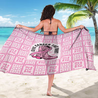 Give Cancer The Boot Pink Cowgirl Sarong Hawaiian Paniolo Mixed Quilt Pattern Style LT9 - Polynesian Pride