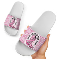 Give Cancer The Boot Pink Cowgirl Slide Sandals Hawaiian Paniolo Mixed Quilt Pattern Style LT9 - Polynesian Pride