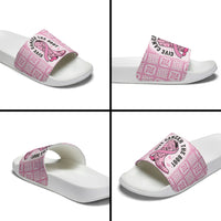 Give Cancer The Boot Pink Cowgirl Slide Sandals Hawaiian Paniolo Mixed Quilt Pattern Style LT9 - Polynesian Pride