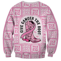 Give Cancer The Boot Pink Cowgirl Sweatshirt Hawaiian Paniolo Mixed Quilt Pattern Style LT9 - Polynesian Pride