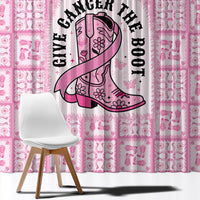 Give Cancer The Boot Pink Cowgirl Window Curtain Hawaiian Paniolo Mixed Quilt Pattern Style LT9 - Polynesian Pride