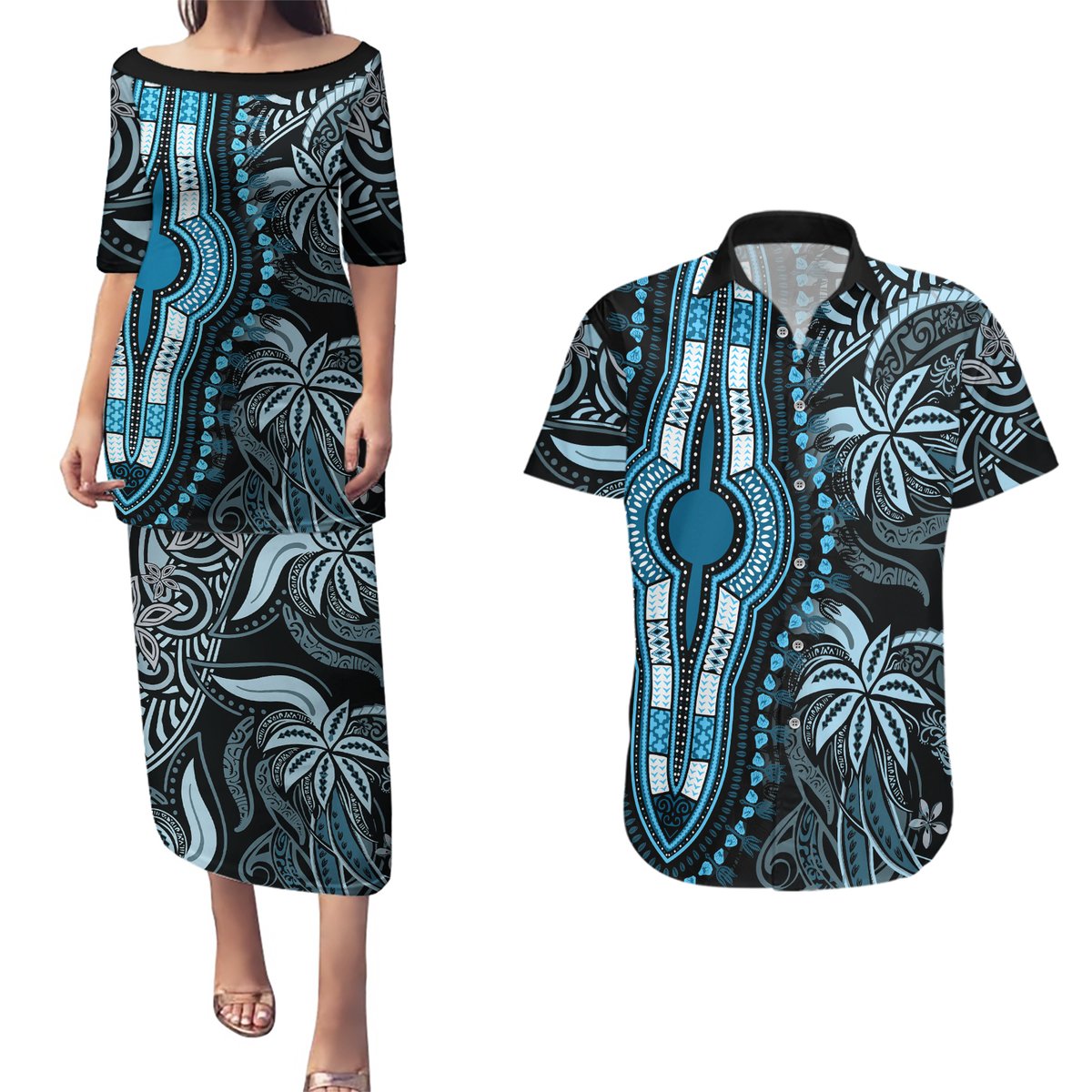 polynesia-dashiki-couples-matching-puletasi-dress-and-hawaiian-shirt-polynesia-and-africa-traditional-special-together-blue
