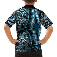 polynesia-dashiki-family-matching-long-sleeve-bodycon-dress-and-hawaiian-shirt-polynesia-and-africa-traditional-special-together-blue