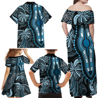 polynesia-dashiki-family-matching-off-shoulder-maxi-dress-and-hawaiian-shirt-polynesia-and-africa-traditional-special-together-blue