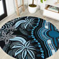 Polynesia Dashiki Round Carpet Polynesia and Africa Traditional Special Together Blue LT9 Blue - Polynesian Pride
