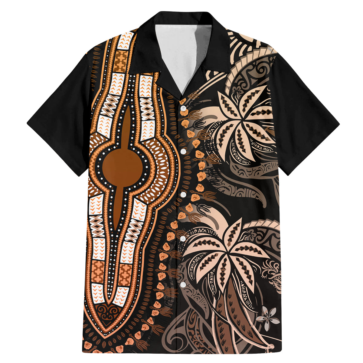 polynesia-dashiki-family-matching-mermaid-dress-and-hawaiian-shirt-polynesia-and-africa-traditional-special-together-gold