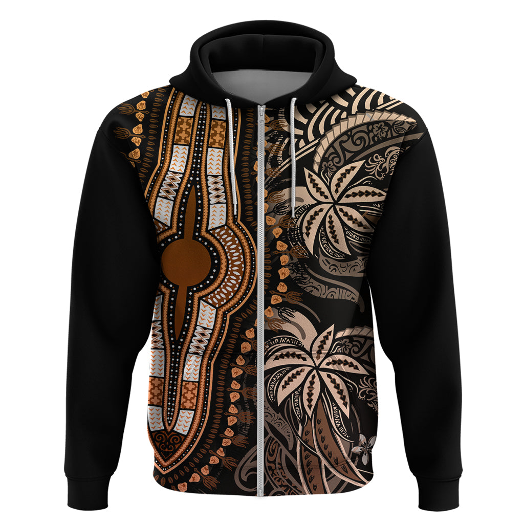Polynesia Dashiki Hoodie Polynesia and Africa Traditional Special Together Gold LT9 - Polynesian Pride
