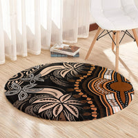 Polynesia Dashiki Round Carpet Polynesia and Africa Traditional Special Together Gold LT9 - Polynesian Pride