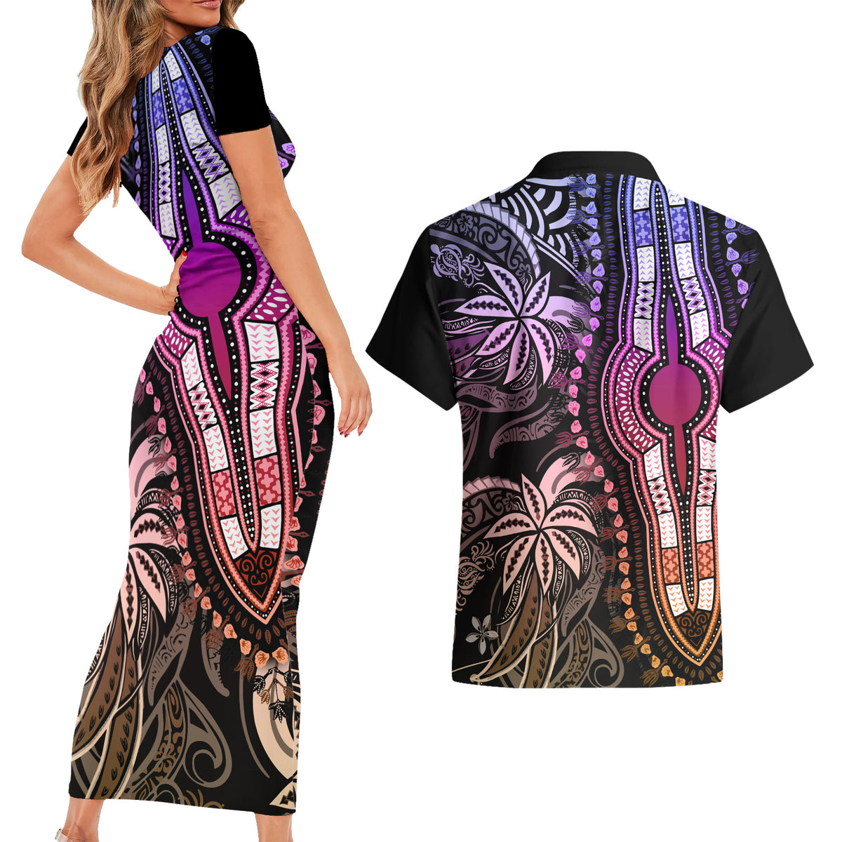 polynesia-dashiki-couples-matching-short-sleeve-bodycon-dress-and-hawaiian-shirt-polynesia-and-africa-traditional-special-together-pastel