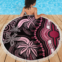 Polynesia Dashiki Beach Blanket Polynesia and Africa Traditional Special Together Pink LT9 - Wonder Print Shop