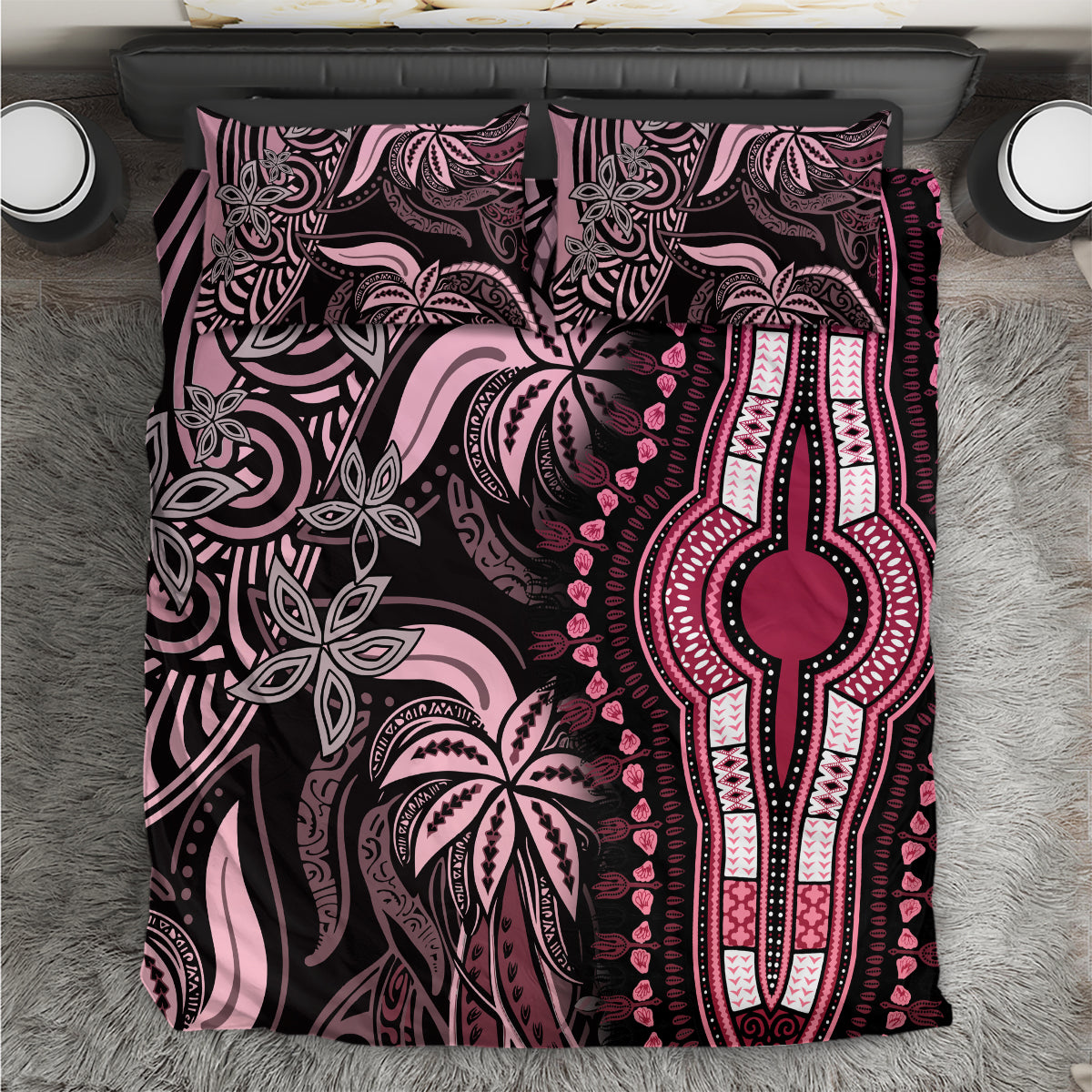 Polynesia Dashiki Bedding Set Polynesia and Africa Traditional Special Together Pink LT9 Pink - Polynesian Pride