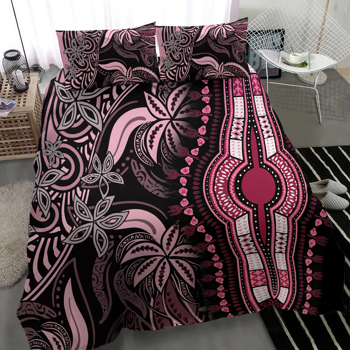 Polynesia Dashiki Bedding Set Polynesia and Africa Traditional Special Together Pink LT9 - Polynesian Pride