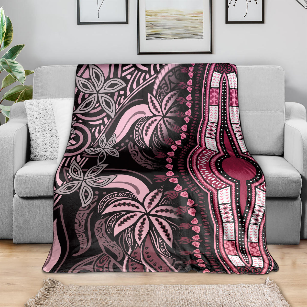 Polynesia Dashiki Blanket Polynesia and Africa Traditional Special Together Pink LT9 - Polynesian Pride
