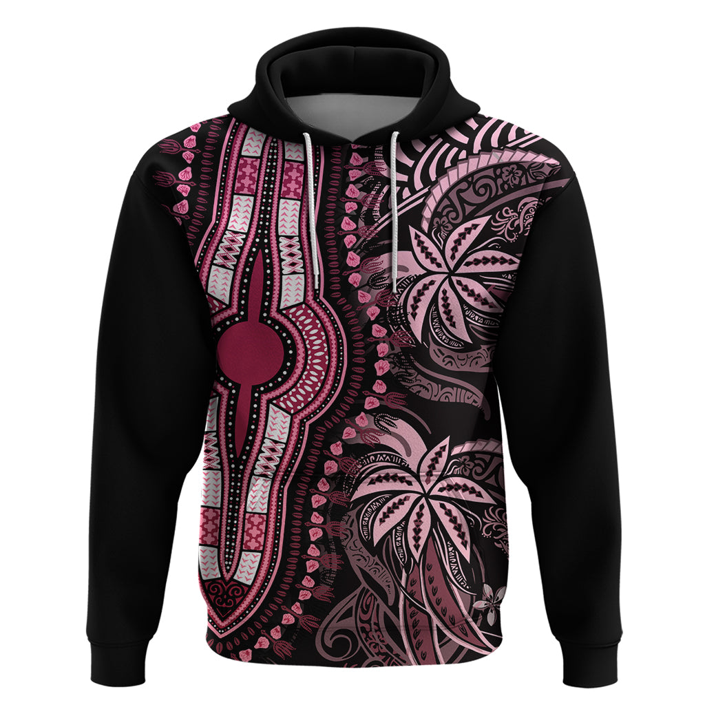 Polynesia Dashiki Hoodie Polynesia and Africa Traditional Special Together Pink LT9 Pink - Polynesian Pride