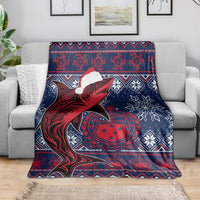 Samoa Manuia Le Kirisimasi Blanket Samoan Fishing Tribal Pattern Christmas Vibe LT9 - Polynesian Pride
