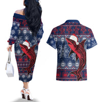 samoa-manuia-le-kirisimasi-couples-matching-off-the-shoulder-long-sleeve-dress-and-hawaiian-shirt-samoan-fishing-tribal-pattern-christmas-vibe