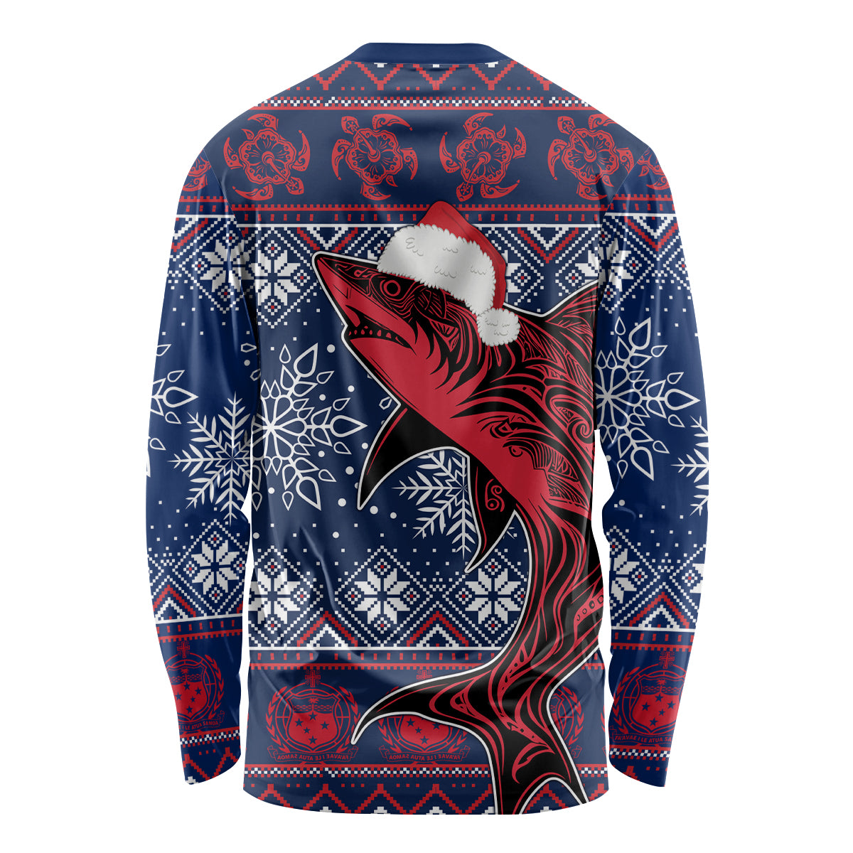 samoa-manuia-le-kirisimasi-long-sleeve-shirt-samoan-fishing-tribal-pattern-christmas-vibe