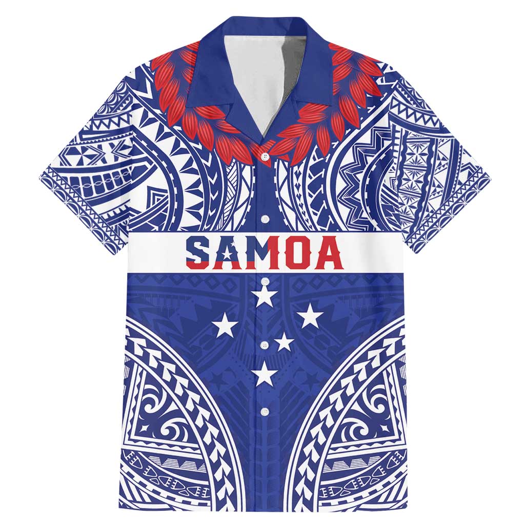 Personalised Toa Samoa Rugby Spirit Family Matching Mermaid Dress and Hawaiian Shirt Blue Samoan Tribal Pattern - Polynesian Pride