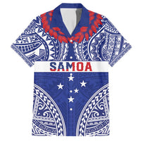Personalised Toa Samoa Rugby Spirit Family Matching Puletasi and Hawaiian Shirt Blue Samoan Tribal Pattern - Polynesian Pride