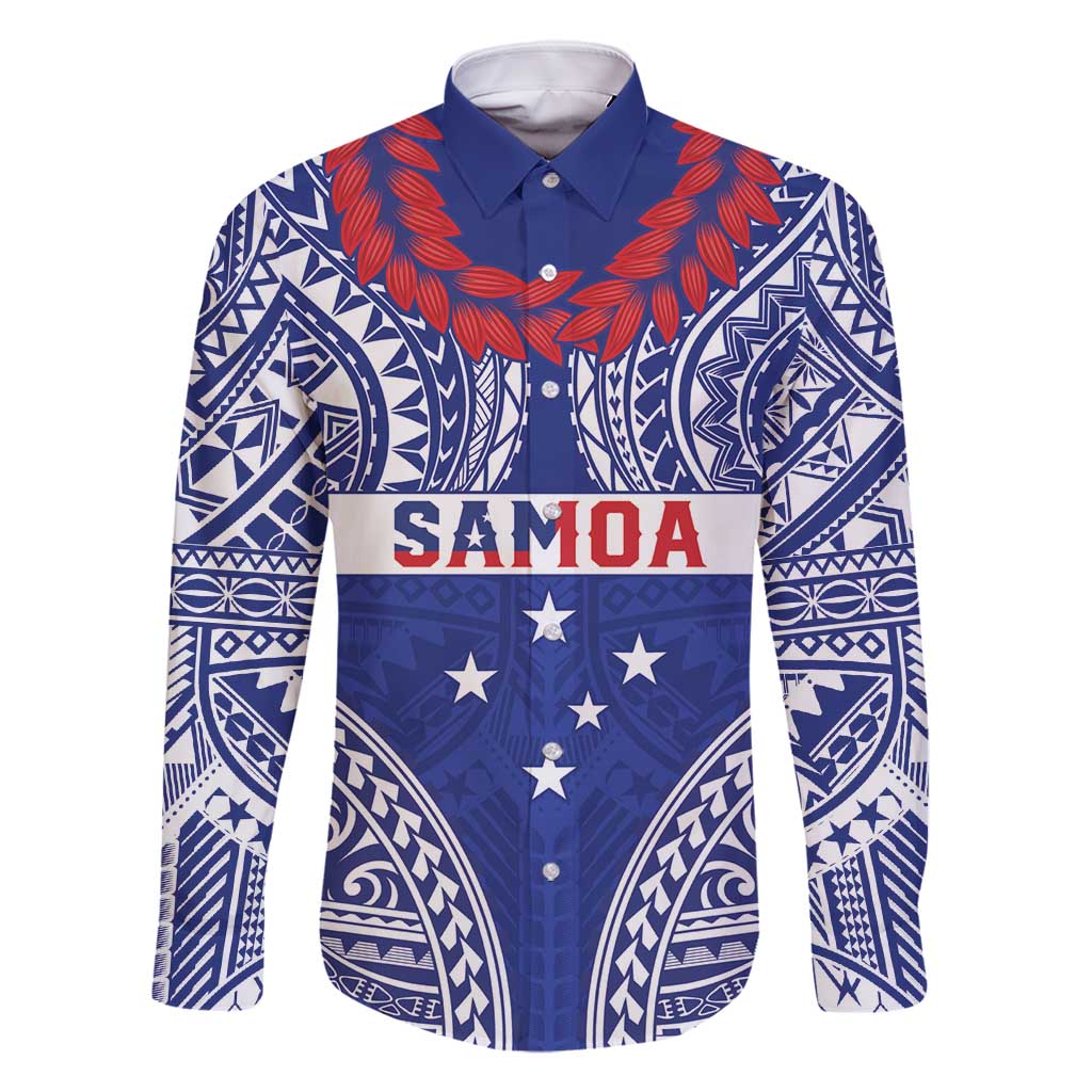 Personalised Toa Samoa Rugby Spirit Family Matching Summer Maxi Dress and Hawaiian Shirt Blue Samoan Tribal Pattern - Polynesian Pride