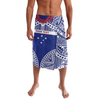 Personalised Toa Samoa Rugby Spirit Lavalava Blue Samoan Tribal Pattern - Polynesian Pride