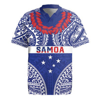 Personalised Toa Samoa Rugby Spirit Rugby Jersey Blue Samoan Tribal Pattern - Polynesian Pride