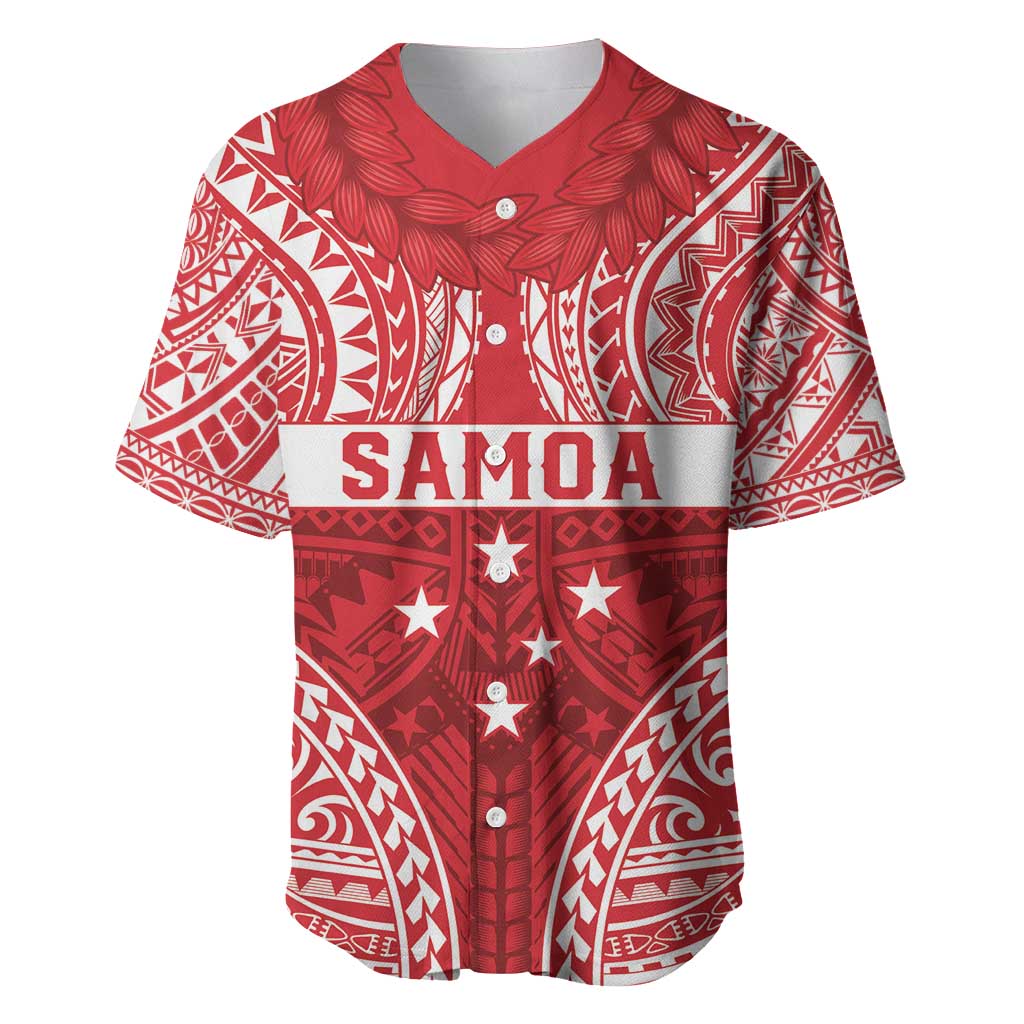 Personalised Toa Samoa Rugby Spirit Baseball Jersey Red Samoan Tribal Pattern - Polynesian Pride