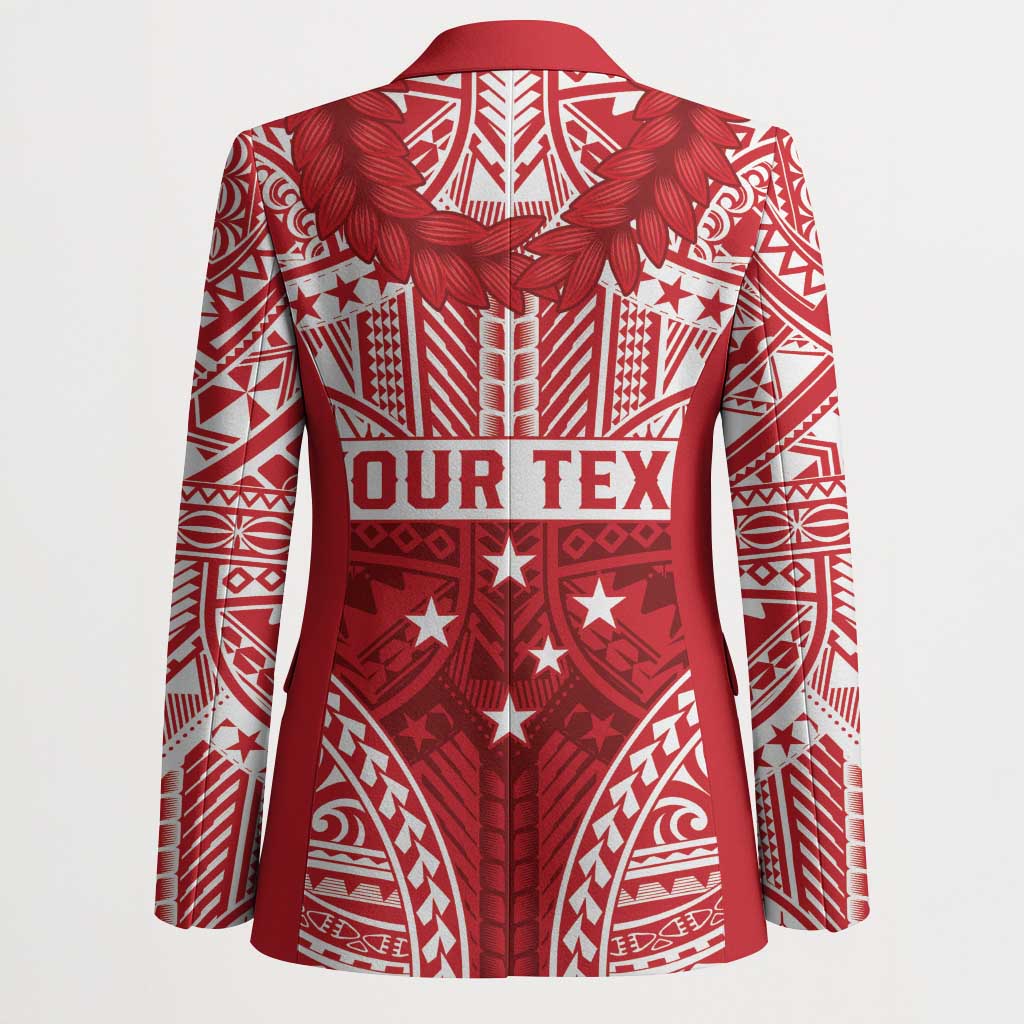 Personalised Toa Samoa Rugby Spirit Blazer Red Samoan Tribal Pattern - Polynesian Pride