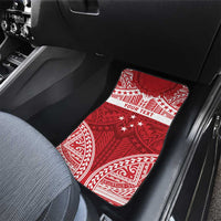 Personalised Toa Samoa Rugby Spirit Car Mats Red Samoan Tribal Pattern - Polynesian Pride