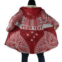 Personalised Toa Samoa Rugby Spirit Cloak Red Samoan Tribal Pattern - Polynesian Pride
