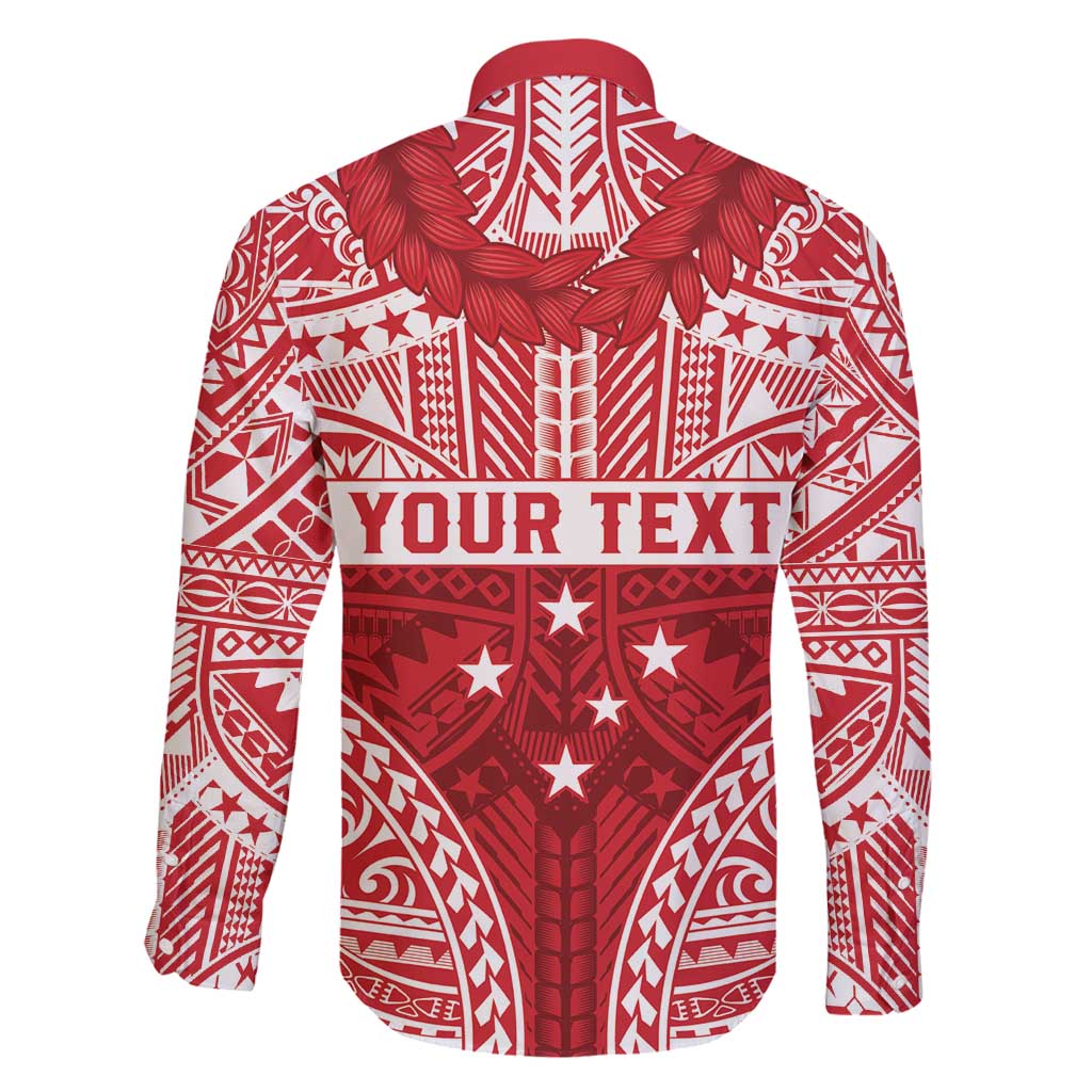 Personalised Toa Samoa Rugby Spirit Family Matching Long Sleeve Bodycon Dress and Hawaiian Shirt Red Samoan Tribal Pattern - Polynesian Pride