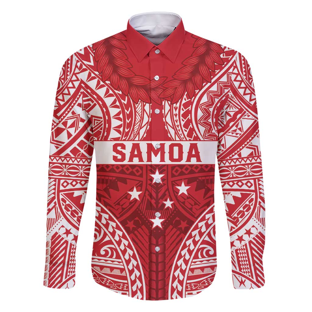 Personalised Toa Samoa Rugby Spirit Family Matching Short Sleeve Bodycon Dress and Hawaiian Shirt Red Samoan Tribal Pattern - Polynesian Pride