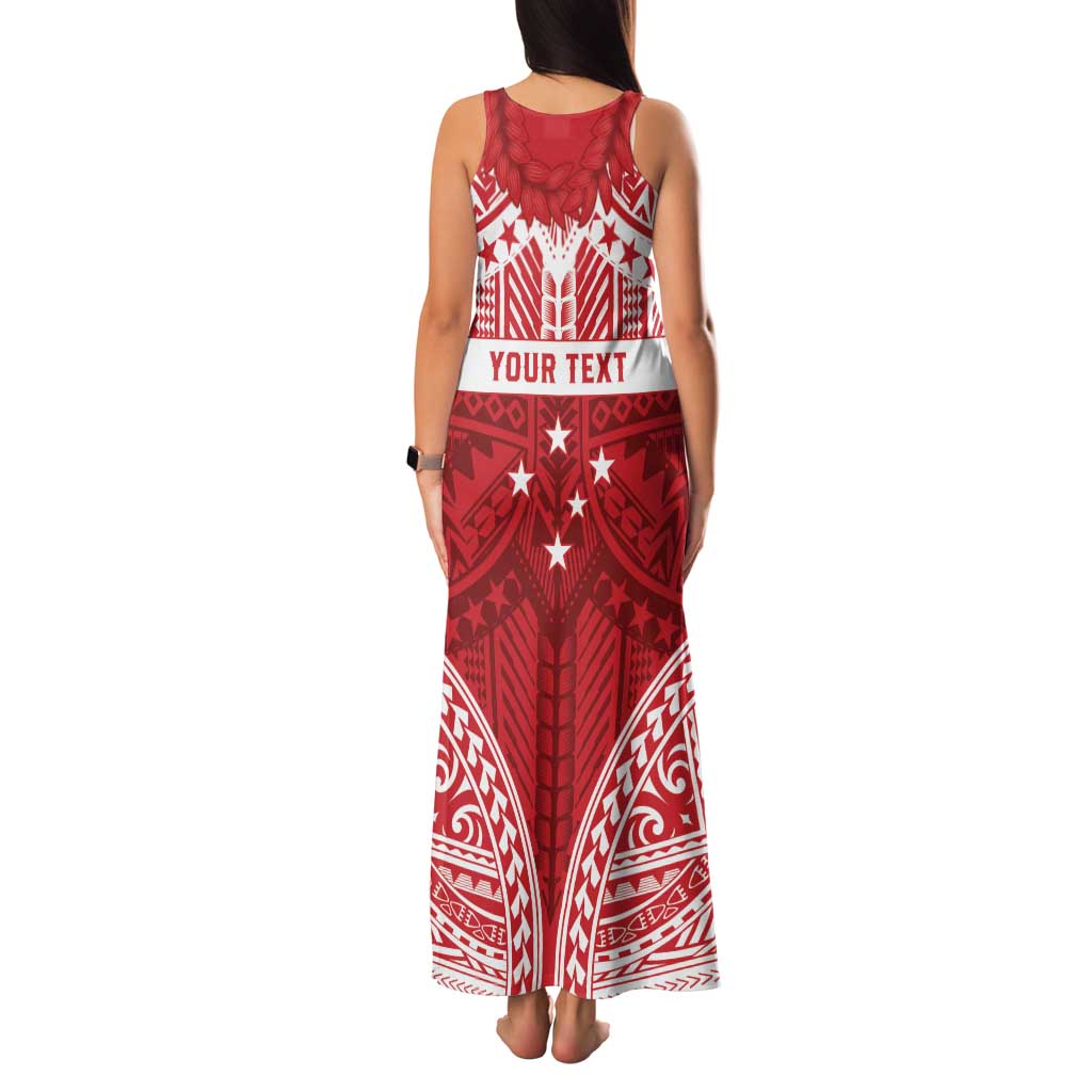 Personalised Toa Samoa Rugby Spirit Family Matching Tank Maxi Dress and Hawaiian Shirt Red Samoan Tribal Pattern - Polynesian Pride