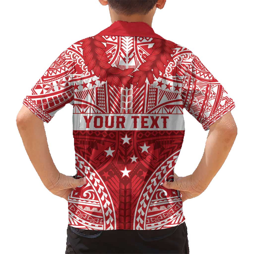 Personalised Toa Samoa Rugby Spirit Kid Hawaiian Shirt Red Samoan Tribal Pattern - Polynesian Pride