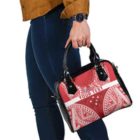 Personalised Toa Samoa Rugby Spirit Shoulder Handbag Red Samoan Tribal Pattern - Polynesian Pride