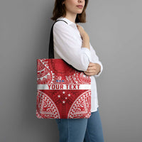 Personalised Toa Samoa Rugby Spirit Tote Bag Red Samoan Tribal Pattern - Polynesian Pride
