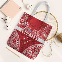 Personalised Toa Samoa Rugby Spirit Tote Bag Red Samoan Tribal Pattern - Polynesian Pride