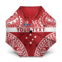 Personalised Toa Samoa Rugby Spirit Umbrella Red Samoan Tribal Pattern - Polynesian Pride