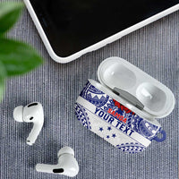 Personalised Toa Samoa Rugby Spirit AirPods Case White Samoan Tribal Pattern - Polynesian Pride