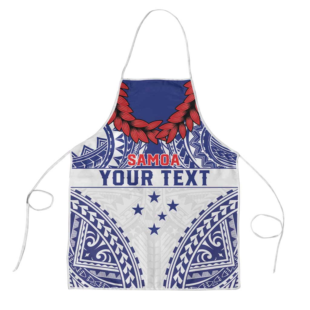 Personalised Toa Samoa Rugby Spirit Apron White Samoan Tribal Pattern - Polynesian Pride