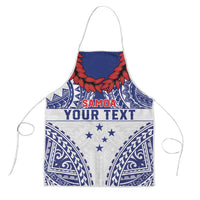 Personalised Toa Samoa Rugby Spirit Apron White Samoan Tribal Pattern - Polynesian Pride
