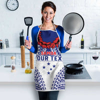 Personalised Toa Samoa Rugby Spirit Apron White Samoan Tribal Pattern - Polynesian Pride
