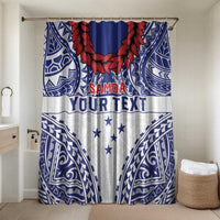 Personalised Toa Samoa Rugby Spirit Bathroom Set White Samoan Tribal Pattern - Polynesian Pride