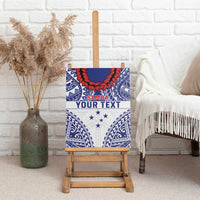Personalised Toa Samoa Rugby Spirit Canvas Wall Art White Samoan Tribal Pattern - Polynesian Pride