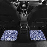 Personalised Toa Samoa Rugby Spirit Car Mats White Samoan Tribal Pattern - Polynesian Pride